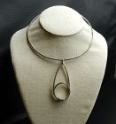 Vintage Signed M Bowles Modernist Sterling Large 3" Pendant Handmade