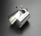 Rare Florence Resnikoff Modernist Ruffled Cuff Bracelet Sterling MCM