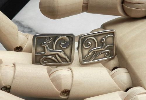 Carl Poul Petersen Sterling Silver Cuff Links Arts & Crafts Montreal