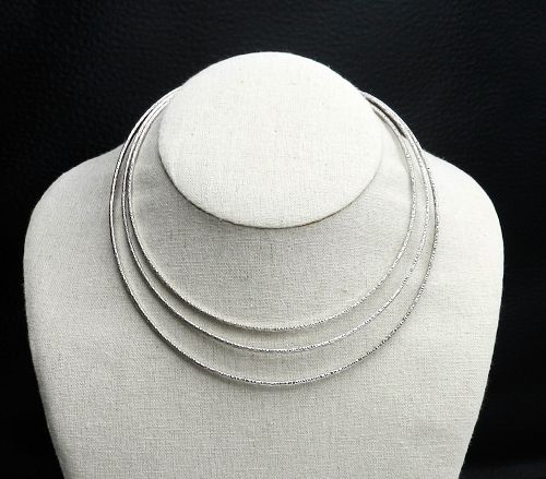 Ronald Pearson Hammered Sterling Neck Ring 3 Layers Modernist Rare