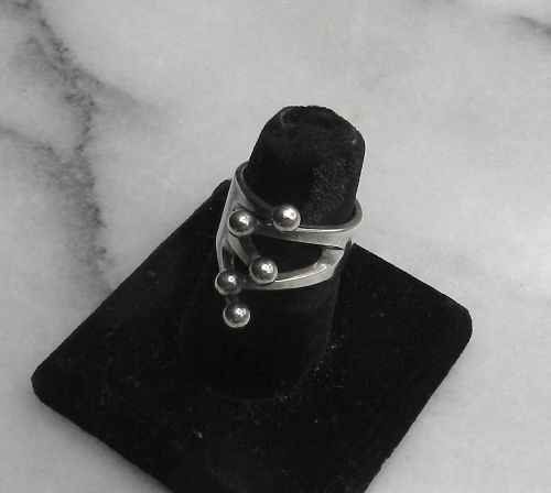 Anna Greta Eker Norway Designs Plus Modernist Jester Ring Sterling 6.5
