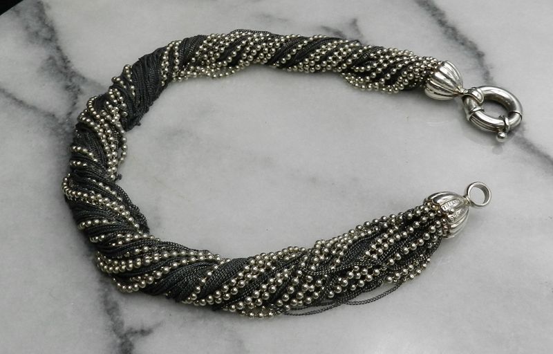 Tiffany &amp; Co. Torsade Collar Necklace Sterling Multi Strand Signed 15&quot;