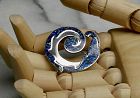 Margot de Taxco Sterling Enamel Blue Confetti Swirl Brooch 5384 Eagle