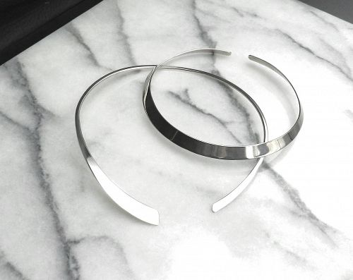 Ed Levin Choice of Sterling Silver Neck Ring Modernist Hammered Flared