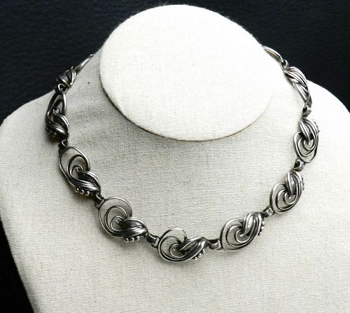 Vintage Ella L Cone XTO Sterling Hand Wrought Necklace Arts and Crafts
