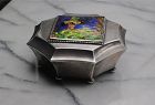 Exceptional Arts & Crafts Hand Wrought Silver & Enamel Box Sweden 1925