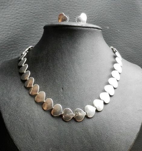 Vintage Hans Hansen Sterling Silver Heart Necklace 16