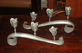Randahl Chicago Arts and Crafts Hammered Candleholders