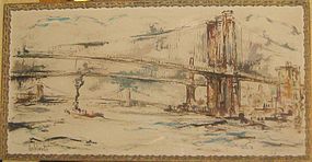 GEORGE SCHWACHA, BROOKLYN BRIDGE VISTA, 1960