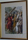 19th CENTURY ITALIAN WATERCOLOR, STATION OF THE CROSS