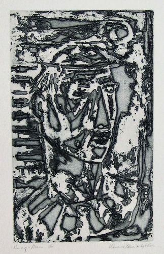 WENDELL H. BLACK "HEAD OF A MAN" ETCHING 1961