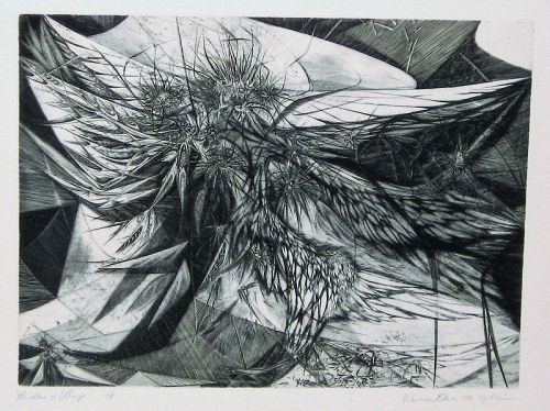 WENDELL H. BLACK "THISTLES AND WINGS" ETCHING 1956
