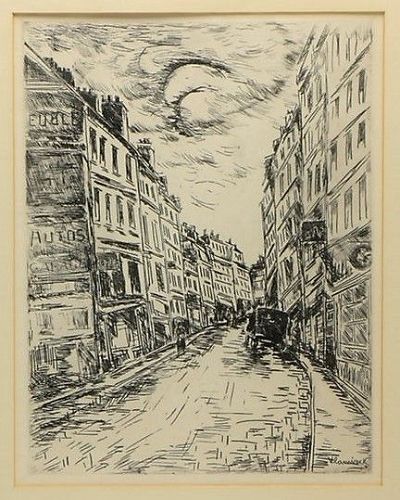 MAURICE DE VLAMINCK "RUE DE LA GLACIERE" ORIGINAL ETCHING