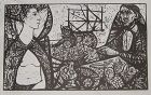 WENDELL H. BLACK "ARTIST AND MODEL" OVERSIZE WOODCUT