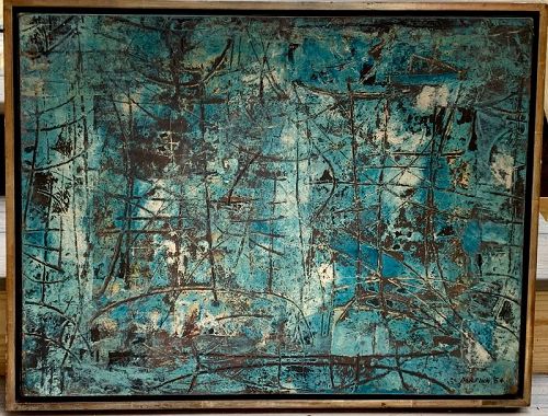 DON FINK UNTITLED ABSTRACT EXPRESSIONIST PAINTING 1954
