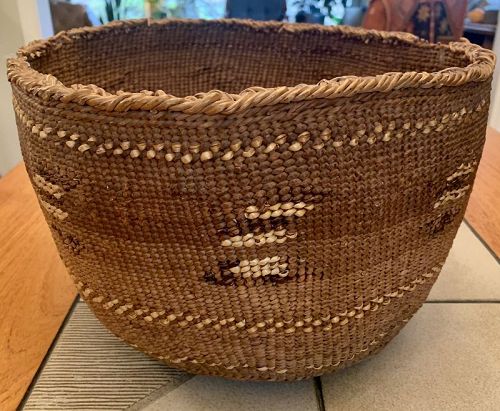 LARGE ANTIQUE NATIVE AMERICAN BASKET NORTHWEST