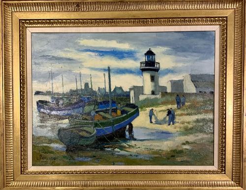 LOUIS PARRENS LE GUILVINEC BRETAGNE ORIGINAL OIL ON CANVAS