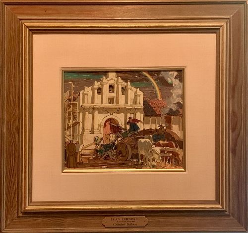 DEAN CORNWELL CATHEDRAL BUILDERS ORIGINAL OIL PAINTING