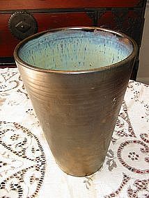 Pierre Greber Oversize Vase, Iridescent Gold Glaze