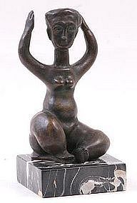 BENJAMIN D. KOPMAN, BRONZE NUDE SCULPTURE