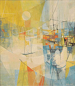 DORIS A. WHITE, UNTITLED OIL PAINTING, CIRCA 1960