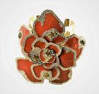 Massive Valentino Enamel Flower Cuff Bracelet