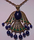 "The Phoenix arises" Egyptian revival peacock necklace