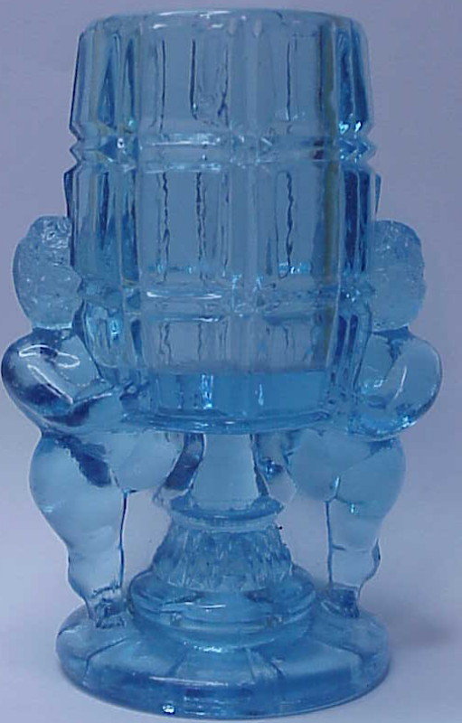 McKee Peek-a-Boo (cherub) blue toothpick holder (1904)