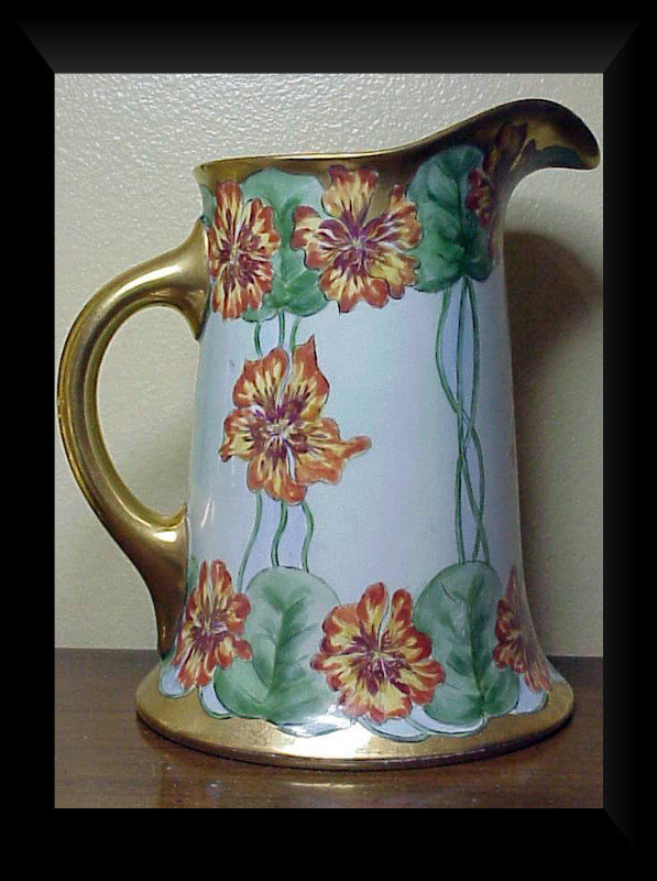 Limoges  Hand Painted & Signed Pitcher (Guerin)