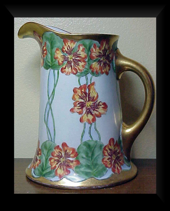 Limoges  Hand Painted &amp; Signed Pitcher (Guerin)