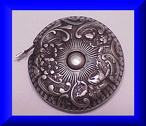 Gorham Sterling repousse tape measure #18