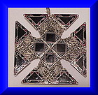 Sandor Silver Marcasite fired enamel Maltese Cross pin/