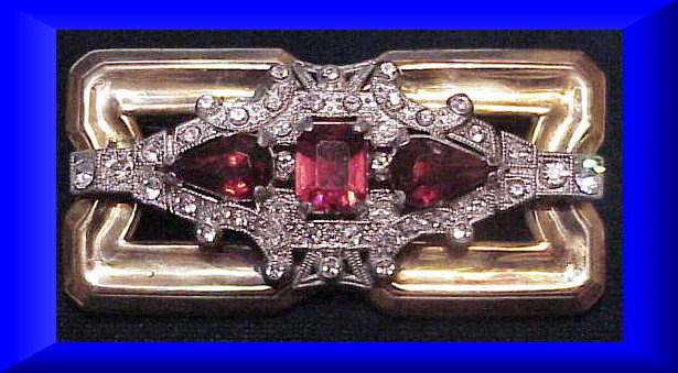 Mc Clelland Barclay brooch ( Art Deco)ruby red