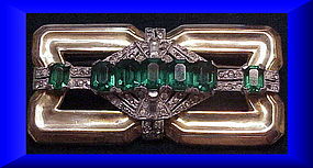 Mc Clland Barclay brooch ( Art Deco) - green