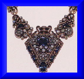 Hollycraft 1951 silver tone pocket watch necklace