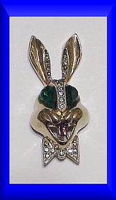 Karu Fifth Avenue whimsical smiling rabbit brooch
