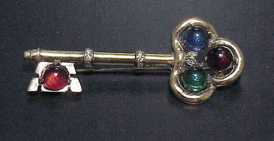 Corocaft sterling vermeil key