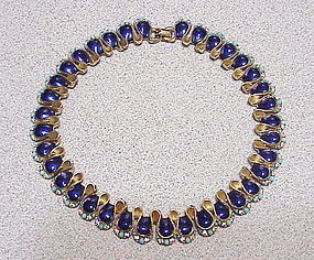 Boucher enamel deco necklace 16"