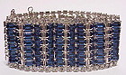 Hattie Carnegie Royal Blue Rhinestone bracelet 1 1/4"w
