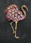 Trifari Pink Flamingo brooch  3 1/2" x 2"