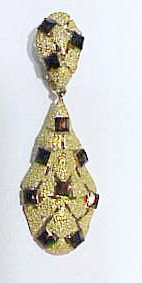 Trifari crown gold tone rhinestone bracelet &amp; earrings