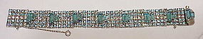 Kramer of NY Aqua & Clear Rhinestone step Bracelet