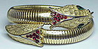 Trifari Rhinestone Encrusted Snake Wrap Bracelet