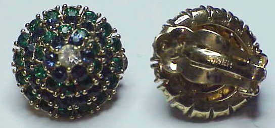 Ciner braided sapphire, emerald &amp; clear bracelet &amp; ears
