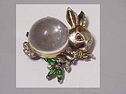 Trifari sterling 'Alfred Philippe' jelly belly rabbit .