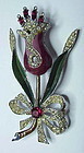 Coro  'A. Katz' tulip brooch- 4 1/8"