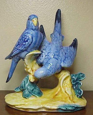 Stangl Double Parakeets-Blue-No Box #3582D- 7&quot;-1941