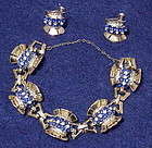 CoroCraft sterling vermeil sapphire & clear bracelet &