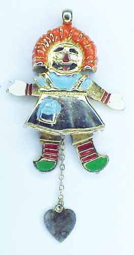 Hattie Carnegie Raggedy Ann Mechanical Pendant