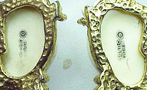 Selro jeweled white Noh mask dangle earrings